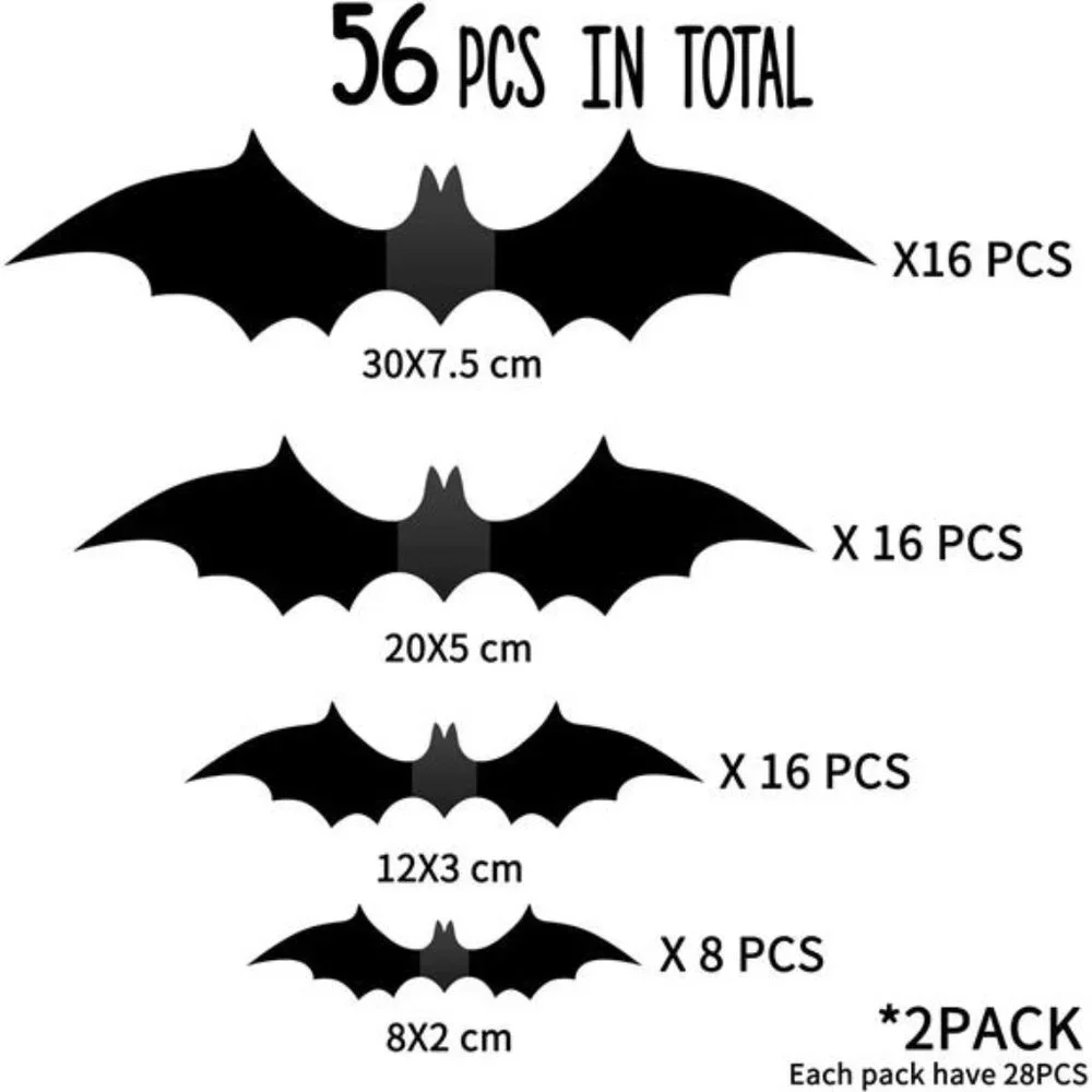 Halloween Decorations - 56 PCS Reusable - Indoor Outdoor Party Decor Supplies